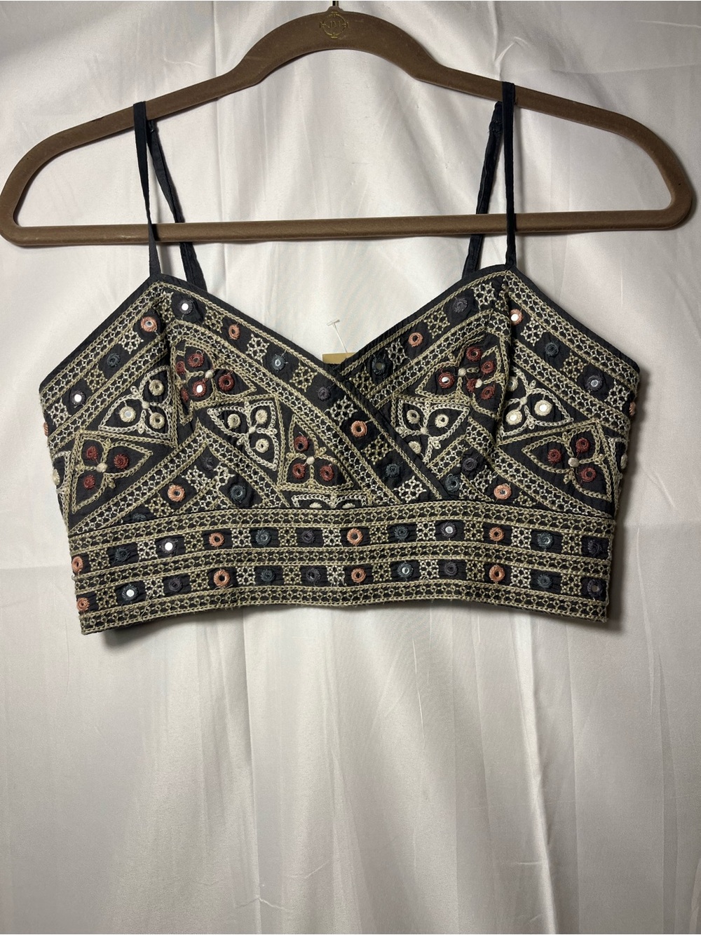 American Eagle Outfitters Boho embellished cropped top - Picture 2 of 5